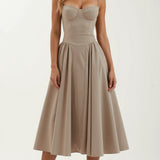 Odete - Robe midi à corsage structuré