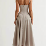 Odete - Robe midi à corsage structuré