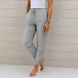 Sara - Pantalons élastiques en lin Premium