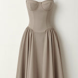 Odete - Robe midi à corsage structuré