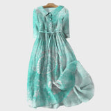 Robe Turquoise avec Imprimé de Tortue
