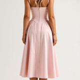 Odete - Robe midi à corsage structuré