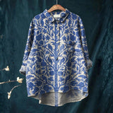 Rosa - Chemise Casual Vintage Florale d'Art Indien