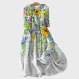 Robe avec Fleurs en Aquarelle