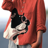 Eva - Chemise à Motif Décoratif de Bulldog Français