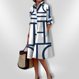 Helena - Robe Midi Géométrique