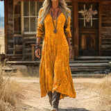 Maria - Robe Casual à Manches Longues avec Inspiration Vintage