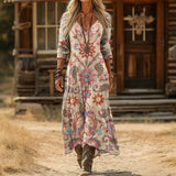 Maria - Robe Décontractée à Manches Longues avec Inspiration Vintage