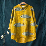Ariana - Chemise Casual Art de Poisson Vintage