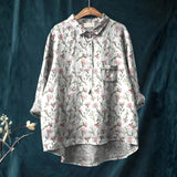 Rute - Chemise Décontractée à Motif Floral Rose de Printemps