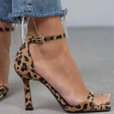 Júlia - Sandales à talons hauts avec imprimé léopard