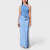 Luna - Robe en satin asymétrique