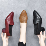 Olene - Chaussures à Talons en Cuir Vegan avec Broderie Douce