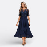 Mariana - Robe en Dentelle à Manches Courtes