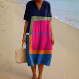 Isadora - Robe de Blocs de Couleurs Vives