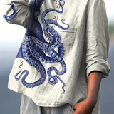 Amélia - T-shirt décontracté avec impression de tentacules de pieuvre