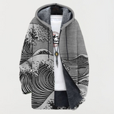 Manteau avec motif de vagues