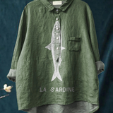 Sofia - Chemise Décontractée avec Design de Sardine