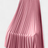 Jupe Longue Plissée en Satin