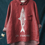 Sofia - Chemise Décontractée avec Design de Sardine