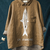 Sofia - Chemise Décontractée avec Design de Sardine