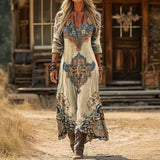 Maria - Robe Décontractée à Manches Longues avec Inspiration Vintage