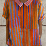 Nina - Chemise Rayée Géométrique