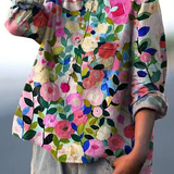 Lea - Chemise Casual Imprimée avec Fleurs Colorées de Printemps