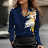 Inês - Blouse en Satin Luxueuse avec Décolleté Doux