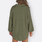 Inês - Blouse Tunique Légère Décolleté en V avec Boutons