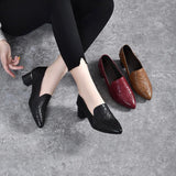 Olene - Chaussures à Talons en Cuir Vegan avec Broderie Douce