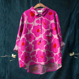Mia - Chemise Décontractée avec Motif Floral en Rose Vibrant