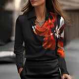 Inês - Blouse en Satin Luxueuse avec Décolleté Doux