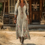 Maria - Robe Casual à Manches Longues Inspirée du Vintage