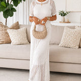 Beatriz - Robe Longue en Crochet avec Doublure Intérieure