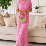 Beatriz - Robe Longue en Crochet avec Doublure Intérieure
