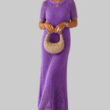 Beatriz - Robe Longue en Crochet avec Doublure Intérieure