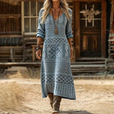 Maria - Robe Casual à Manches Longues Inspirée du Vintage