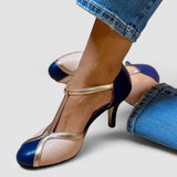 Aléssia - Ballerines à lanières colorées et confortables avec bout rond