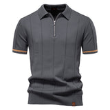 Polo à Demi-Zip - Texture Verticale