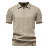 Polo à Demi-Zip - Texture Verticale