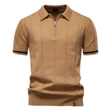 Polo à Demi-Zip - Texture Verticale