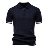 Polo à Demi-Zip - Texture Verticale
