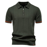 Polo à Demi-Zip - Texture Verticale