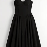Odete - Robe midi à corsage structuré