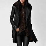 Joana - Manteau Élégant 3/4 en Cuir