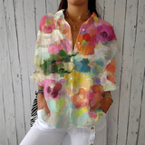 Inês - Blouse Aquarelle Florale Élégante