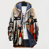 Manteau avec motif abstrait et chat
