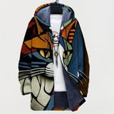 Veste avec motif de visage de chat