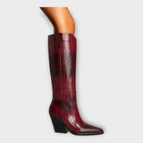 Bottes au Design Croco et Talon Élégant